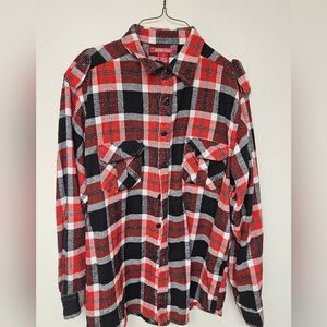 Red and Black Checkered Flannel Men's Shirt